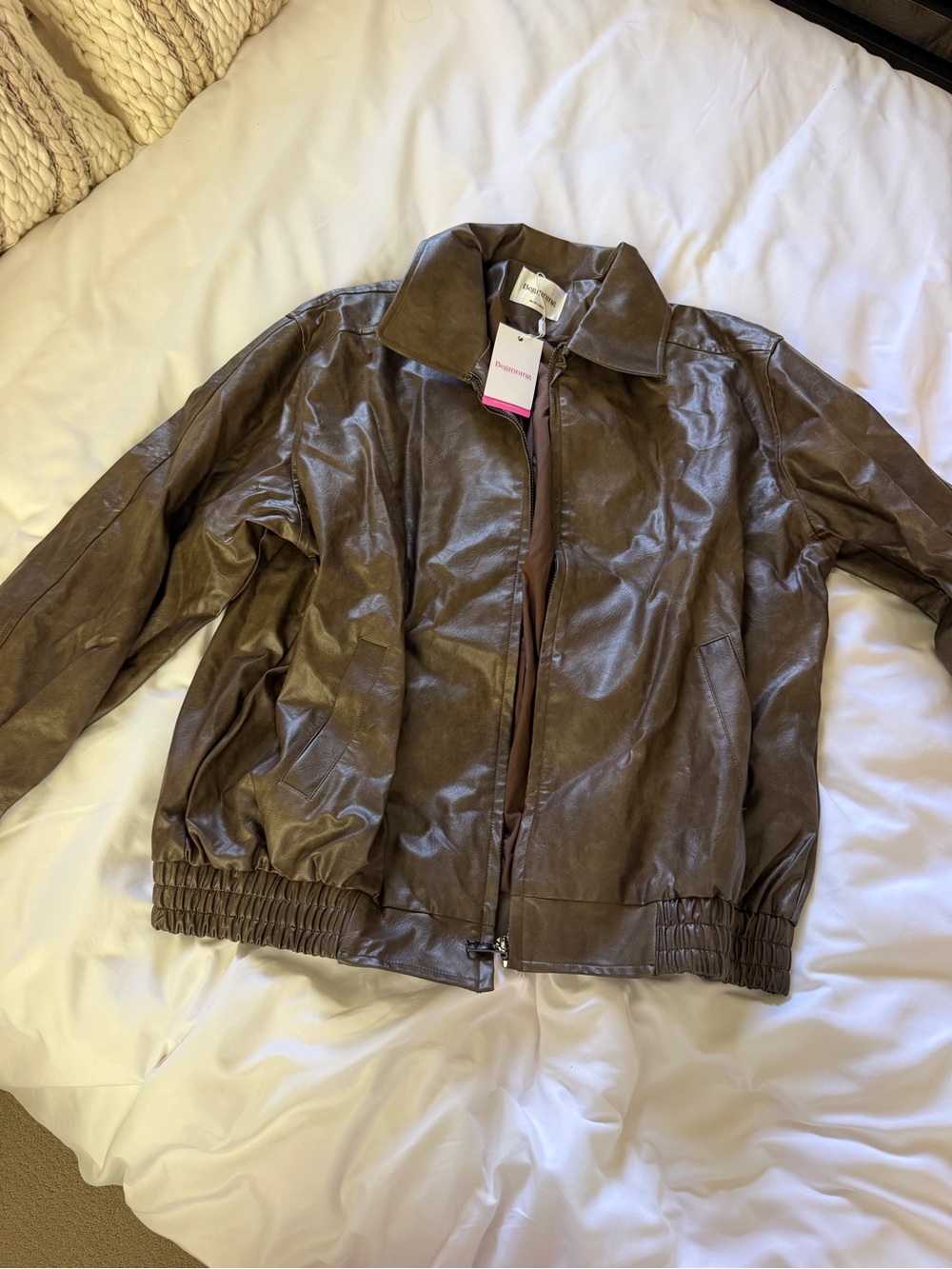 Beginning Boutique Vintage Brown Bomber Jacket